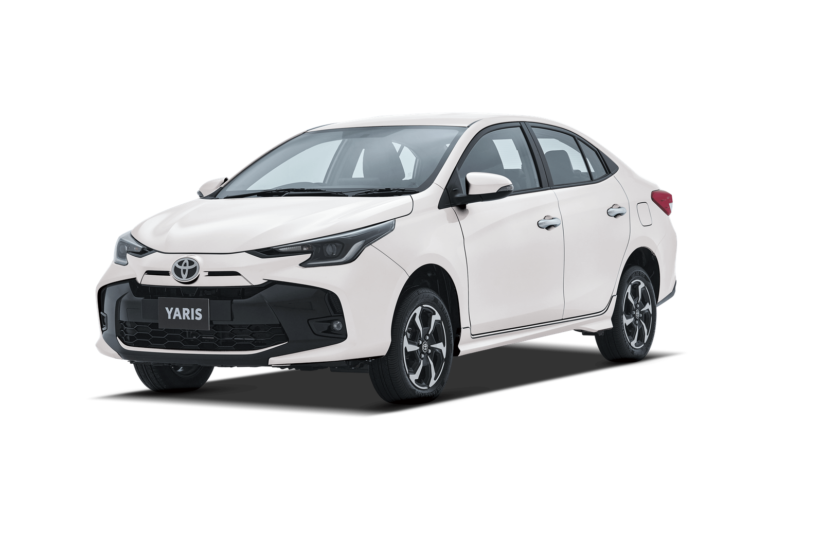 A white Toyota Yaris for car rental in Pakistan, from the Get Gaari fleet